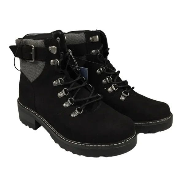 Universal Thread Women's Kelly Lace up Black Hiking Boots size 12 - Picture 1 of 3